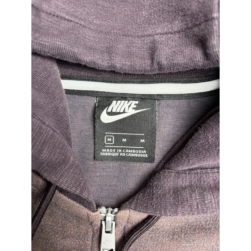 Nike Full Zip Hoodie Two Tone Burgundy Plum Men's Medium